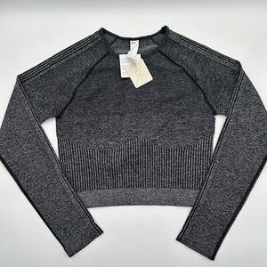 NWT Fabletics Ombré Seamless Women’s Large Mineral Grey Long Sleeve Performance‎